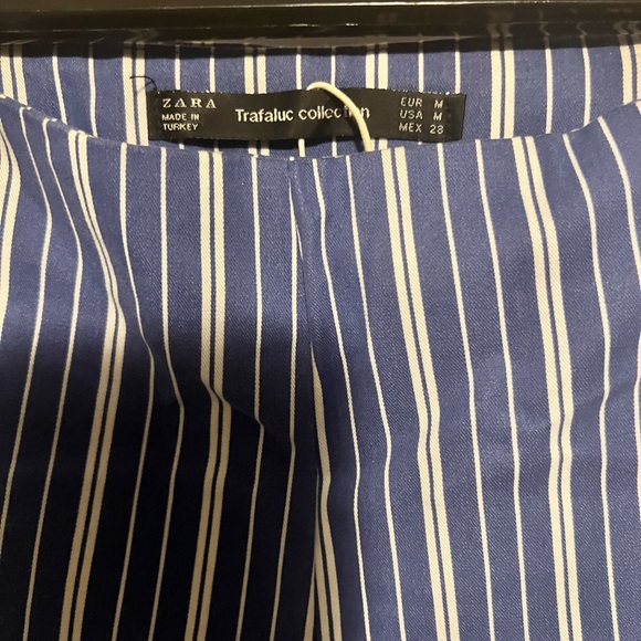 Navy and white striped Zara trousers #stripes Pant - Picture 1 of 2